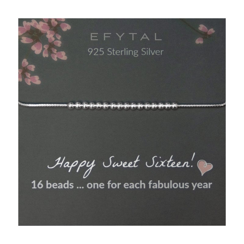 EFYTAL Sweet 16 Gifts, 925 Sterling Silver Sweet Sixteen Bracelet for 16 Year Old, 16th Birthday Gifts, Sweet 16 Birthday Decorations, 16th Birthday Party - Image 1